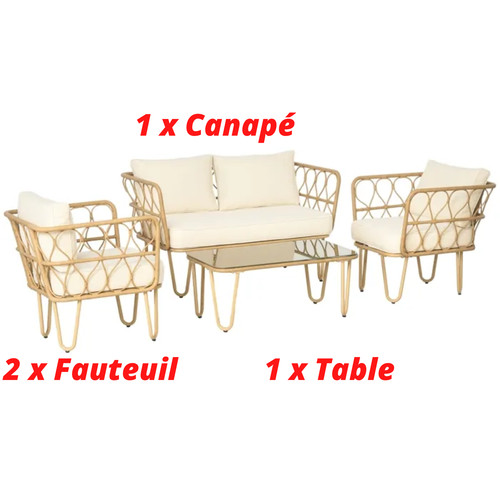 Salon jardin places canapé - 4,