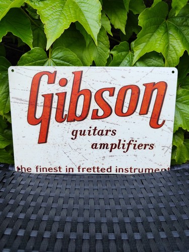 Plaque métal guitare gibson - guitare,