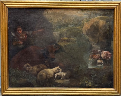 Peinture antique huile sur - antique,,