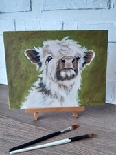 Vache peinture ferme art original 9 par 12 animal portrait toile huile mur art.