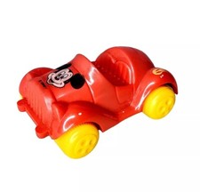 Red Toy Car Vehicle Mickey Mouse Figure Figurine Cake Topper 1.5" X 2.75"