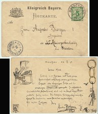 ALLEMAGNE Bavière / GERMANY Bavaria August 1898 Illustrated 5pf Postal Card
