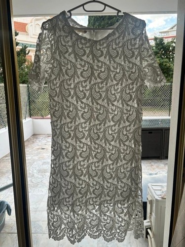 Robe droite dentelle - robe,