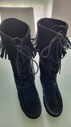 Bottes lacets franges femme - lacets,