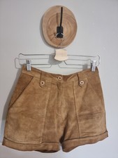 VINTAGE SHORT DAIM MARRON CUIR