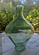 Recycled Glass Dame Jeanne Demijohn Style Bottle Green Wine VTG