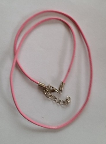 Collier cordon cuir rose vide - collier,,