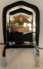 Harley Davidson Black Detachable Steel Chrome Sissy Bar Backrest Leather Pad