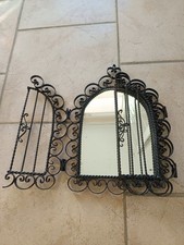 Antique, Vintage Wrought Iron Shutter Opener Mirror