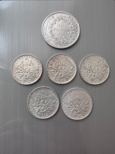Lot pièces argent - 6, argent: