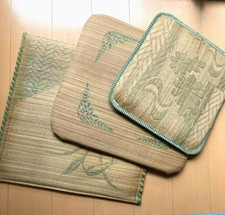 lot de 3 tapis de siège coussin tatami japonais carrés fabriqués maison au Japon