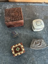 Lot Boîtes , Bois , Cuivre 