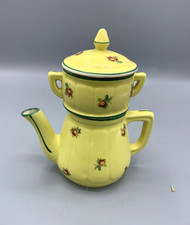 Vintage Yellow Flower Ceramic Built-in Filter Coffee / Teapot, Lid