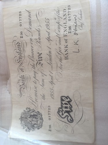 Billet papier 1955 - fuve, livre