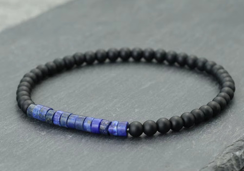 Bracelet perles agate mate - ,