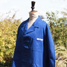 TOTAL Comoditex Blue Advertising Work Blouse Size 3 Vintage