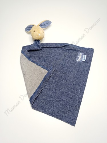 Doudou plat lapin - plat, gris