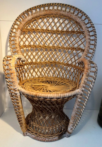 Fauteuil osier vintage pour - fauteuil,