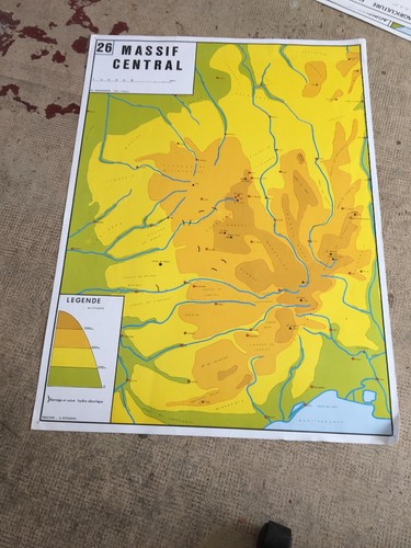 Ancienne carte scolaire massif - scolaire,