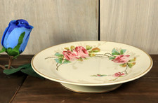 Ancien Présentoir à Gateaux Plat sur Piédouche en Porcelaine Opaque Pexonne FF