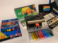 Peinture (LOT) Couleurs, Gouaches, Pastel, Crayons, Ancien, ART.