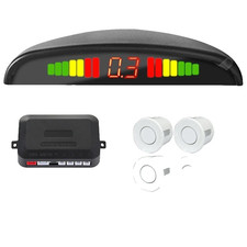 Kit Radar Recul Voiture 4 Capteurs BLANC Écran LED Automatique Numérique