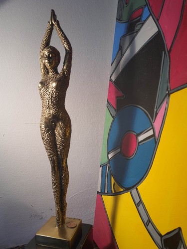 Statue bronze danseuse dorée - statue,