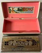 M. Hohner THE ECHO HARP C/G 54/64 M 2 HARMONICA w/ Original Box Made in Germany