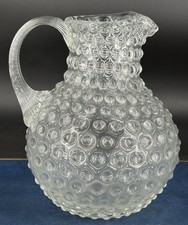 Pichet verre soufflé hobnail