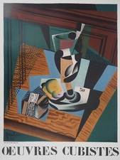 Juan GRIS: Cubist works, original lithograph signed #Mourlot 1973