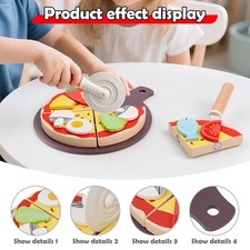 Jouet de pizza en bois, jeu de rôle, jouet d'apprentissage, cuisine