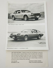 Vintage Press Release 1976 Chevrolet Monza Towne Coupe Monza 2+2 Hatchback Coupe