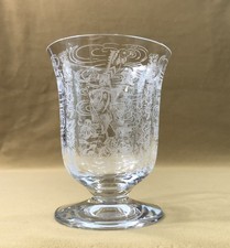 Crystal vase signed BACCARAT SEABED DECOR corals and fish 12.8 cm