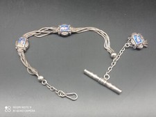 Ancienne Chaîne de Montre à Gousset Châtelaine argent massif poinçonné .