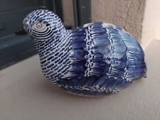 Malicorne.  Chicken. Partridge subject CHICKEN earthenware faience spike flowers