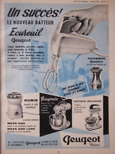 1958 PEUGEOT ELECTRIC DRUMMER RUBY SQUIRREL PRESS ADVERTISEMENT - ADVERTISING