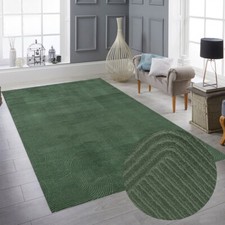 Tapis de salon bas à motifs d'arcs vert