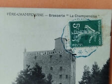 Old postcard Fere-Champenoise Brasserie RARE BLUE STAMP Ambulant Sézanne Vitry François