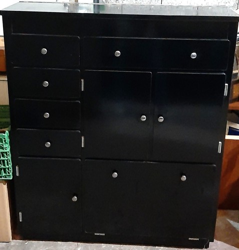 Meuble vintage formica noir - en,