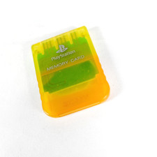Carte Memoire Memory Card Sony Playstation PS1 Officiel SCPH-1020 Clear Yellow 2