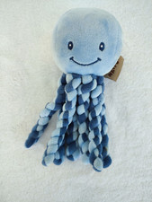 Doudou pieuvre poulpe bleu