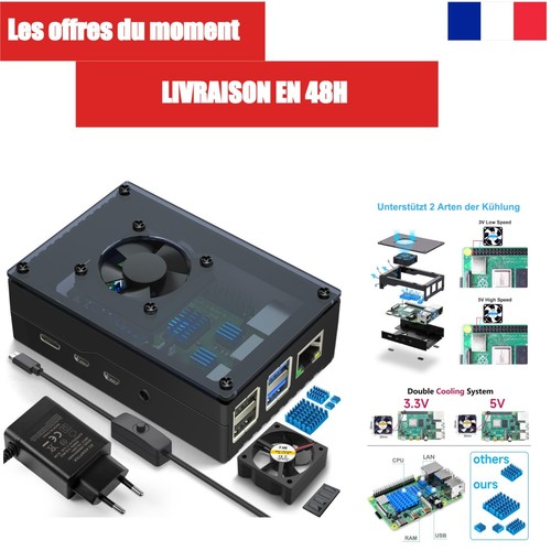 Miuzei boîtier raspberry 4 - pi,
