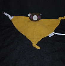 🐻Doudou plat ours lange jaune marron MOULIN ROTY Les Jolis pas Beaux triangle