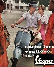 ADVERTISEMENT 1963 VESPA PIAGGIO 150 MOTORCYCLE SCOOTER GARAGE LOFT FASHION BUDDHIST MONKS