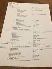 Honda ZB50 J Fiche technique