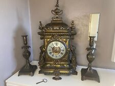 Antique Bronze Napoleon Era Fireplace Trim Pendulum 3H 53cm