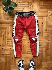 Vintage Dainese Motorcycle Red Leather F1 Racing Pants Size 52 Men's
