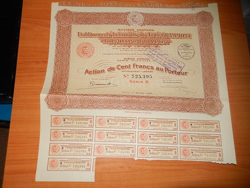 Ancienne action 100f - ancienne,