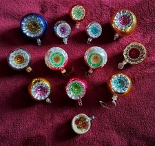 Lot de 13 Anciennes Boules de Noël Creuses Décorations Sapin de Noël Années 70