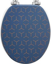 Wirquin  Abattant WC Woody 20723479 Bleu Doré Abattant en MDF                 G5